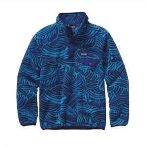 Patagonia blue snap t sweatshirt boys large